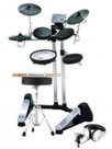 E-Drum (von Roland) mit Sitz, Kopfhörer und Drumsticks